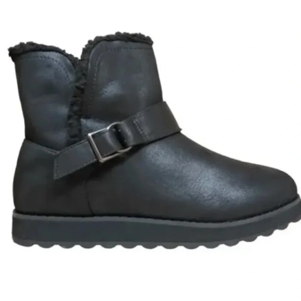 Skechers Keepsakes 2.0 Cabin Feels Womens Winter Snow Boots Black Vegan NEW - Picture 1 of 8